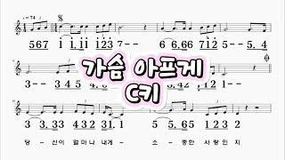 가슴 아프게   남진 C키  하모니카 악보 영상  (크로메틱 연주 가능)