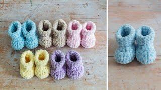 CHUNKY Yarn - EASY Crochet Baby Booties Tutorial (A Very QUICK Project!)