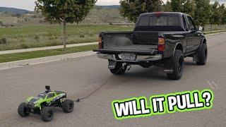 Traxxas Xmaxx 8S pulling Roller blades and towing a Truck