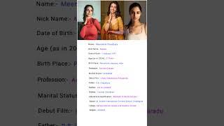 Goat Movie Heroine Meenakshi Chaudhary Biography #shorts #shortvideo #youtubeshorts