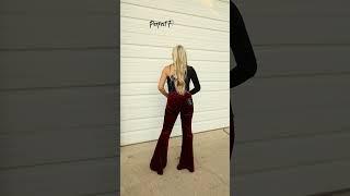  Perfect Fit, No Gaps! Wine Velvet Flare Pants with Stretch & Style  #dallasfashion