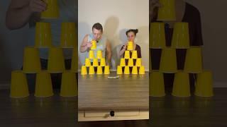 Cup Stack Game Vs Wife #Challenge #cupchallenge #boardgame #Games #Fun #Couple #Shorts