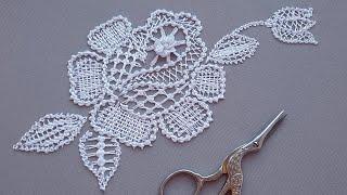 Lace rose || Romanian lace stitches || White work