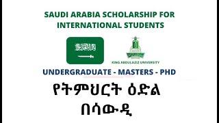  The King Abdulaziz University scholarship in Saudi Arabia