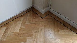 Featuring Herringbone Parquet Flooring with Border and Tramline | Fin Wood Ltd | Crafted for Life