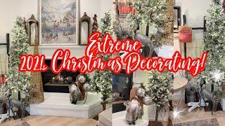 2024 EXTREME CHRISTMAS DECORATING VIDEO // LIVINGROOM DECORATING