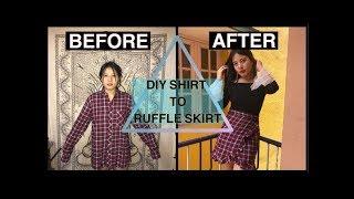 DIY Shirt to Ruffle Skirt