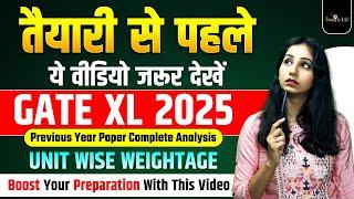 GATE XL 2025 I Last 5 Years Paper analysis & weightage I Gate Exam Tips