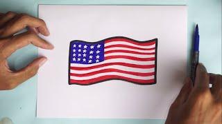 How to draw the National Flag of America | drawing the America Flag