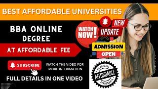 Best Affordable BBA Online University | Best Cheapest Online BBA University | Low fees BBA  