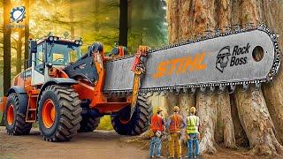 Extreme Dangerous Fastest Big Chainsaw Cutting Tree Machines #16 | Monster Stump Removal Excavator