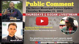 Public Comment - November 21, 2024: Detroit's Water Safety Alert: Understanding Lead Service Lines