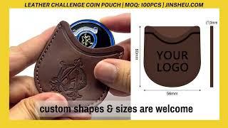 Wholesale Custom Leather Challenge Coin Pouch with Your Logo | Jin Sheu | Direct from Factory