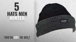 Top 10 Hats Men Winter [2018]: Mens Knitted Turn Up Thinsulate Thermal Winter Hat Black With (40g)