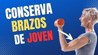 Así DETIENES el ENVEJECIMIENTO MUSCULAR EN BRAZOS  utilizando MANCUERNAS