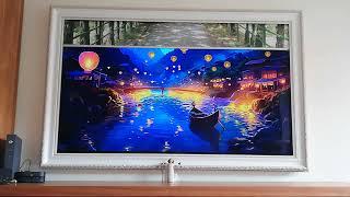 65" GX LG OLED TV  frame with pictues electric roller blind