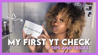 MY FIRST YOUTUBE CHECK  | HOW MUCH I MADE + MY TIPS & TRICKS