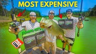 1v1v1 World's MOST EXPENSIVE Fishing Kit Challenge ($500 BIG BASS WINS)