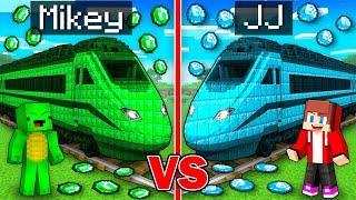 Mikey EMERALD vs JJ DIAMOND Train Survival Battle in Minecraft - Maizen