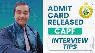 Itbp capf admit card released | Capf medical officer interview tips | @PDclassesManojsharma