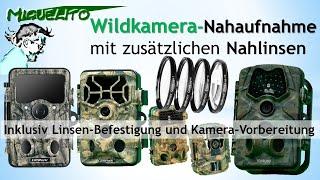  Wildkamera-Nahaufnahme mit zusätzlichen Nahlinsen | Befestigung und Kamera-Vorbereitung