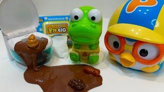 [Toy ASMR] Pororo Slime Potty training Toy & Eating ASMR | Satisfying Toy Unboxing ASMR