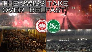 St Gallen's Conference League Invasion!! MUST SEE ULTRAS  Larne Vs St Gallen Vlog