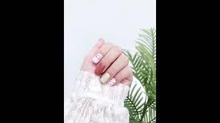 卡通小貓跳色波點美甲片果凍膠指甲貼片/24片裝【RCNA0004】