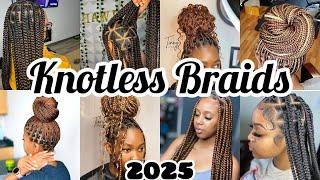 ‼️Latest Knotless Braids Hairstyles For 2025For All Black African Ladies