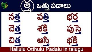 Tha Otthu Padalu How to write Tha othu #padalu | త వత్తు పదాలు #hallulu vatthulu padalu in telugu