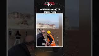 Kahramanmaraş'ta örnek yıkım! Ağır hasarlı binalar böyle yıkıldı
