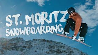 Snowboarding in St Moritz, Switzerland