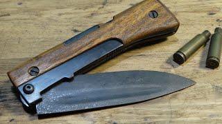 Military folding knife K 98. How to make a back lock folding knife. @TimeReseT.