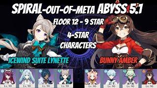 Spiral Abyss 5.1 - Ice Wind Suite Lynette / Bunny Amber - Floor 12 / 9-star - Genshin Impact