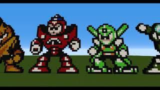 Mega Man Robot Masters (1-11) built in Minecraft