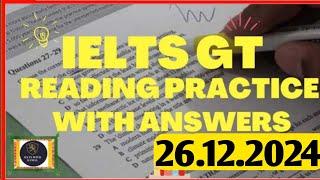 General Reading Practice Test 2024 |26.12.2024 | Recent IELTS Reading Test 2024