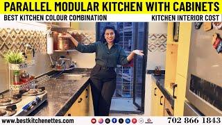 Best Kitchen colour combination | parallel modular kitchen with cabinets | Kitchen interior cost