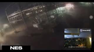 The new security footage from @NESpower has came out of the power substation that blew up in the Mad