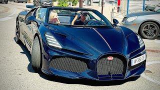 £5m Bugatti Mistral in Blue Carbon driving in Monaco!