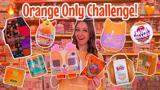 Shop with me for *ORANGE ONLY* Mystery Toys Challenge!! *OMG....🫢* | Rhia Official