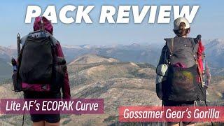 Gossamer Gear’s 50L Gorilla and Lite AF’s ECOPAK 40L Curve Review | Packs I used on the CDT