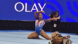 Jordan Chiles finishes Floor in tears (14,100) - US Olympic Trials 2024 Day 2