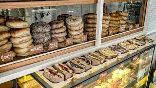 9 kinds of bagels and 10 kinds of homemade cream cheese│A famous bagel restaurant│Korean cafe