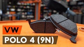 How to change front brake pads / front brake pad set on VW POLO 4 (9N) [TUTORIAL AUTODOC]