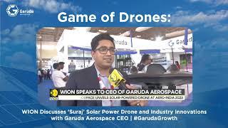 WION's session with Garuda Aerospace's CEO discussing the innovative 'Suraj' solar power drone