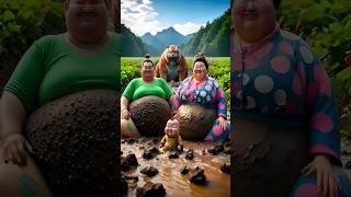 Evolution of cat:Sumo wrestler & woman sitting on dirty road with fat Tiger #cat#cute#love#shorts