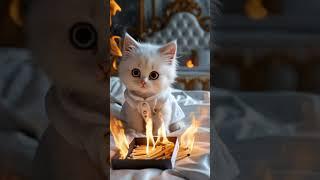 Home Alone Cat version | The kitten set the house on fire #funny  #catvideos #ai