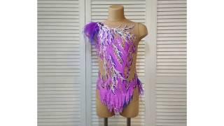 rhythmic gymnastics leotard with feathers