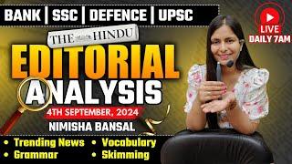 Editorial Analysis | 4th September ,2024 | Vocab, Grammar, Reading, Skimming | Nimisha Bansal