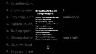 11 small habits that will earn you respect #shorts #fyp